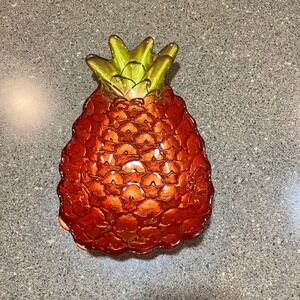 Red Glass Pineapple Candy Trinket Dish Bowl‎ Decor